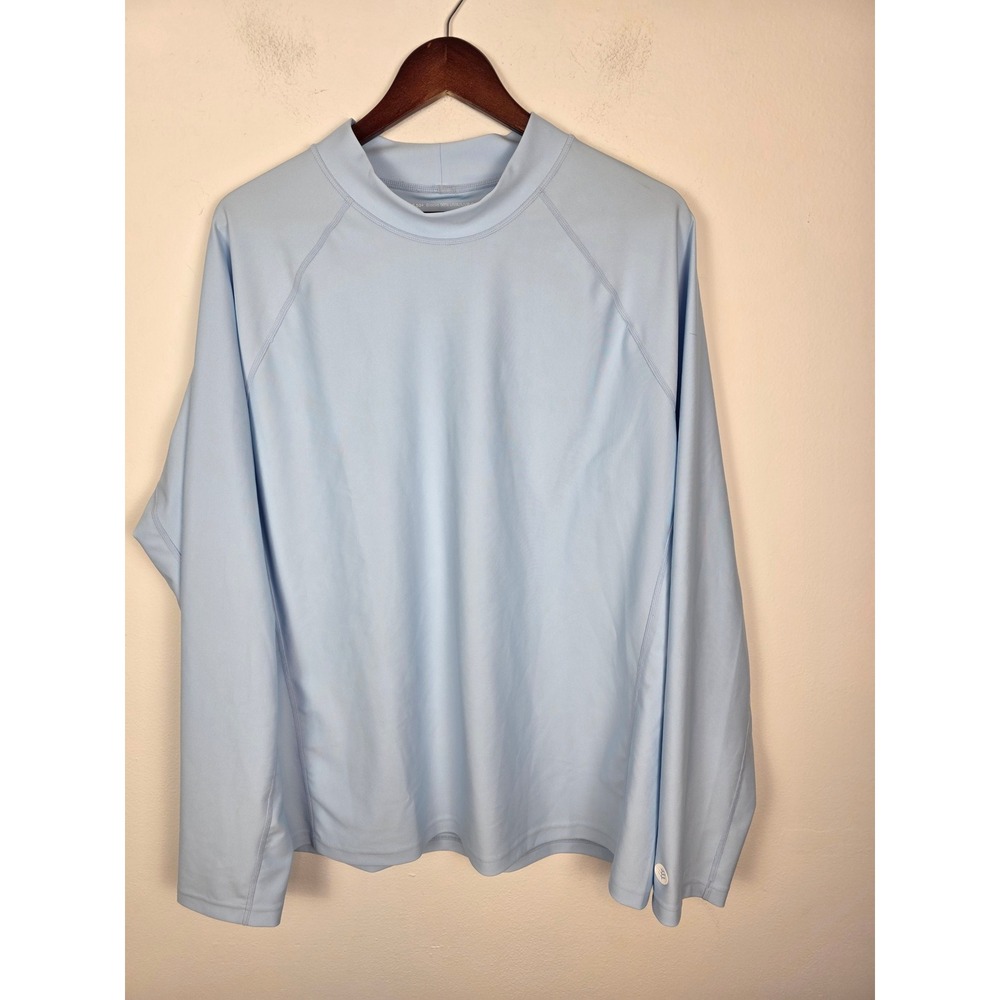 Coolibar Tulum Long Sleeve Surf Rash Guard UPF 50+ Sun‎ Protection Blue Men's XL